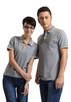 花灰色珠地純棉，男女款式，領(lǐng)袖撞色時(shí)尚款 1
